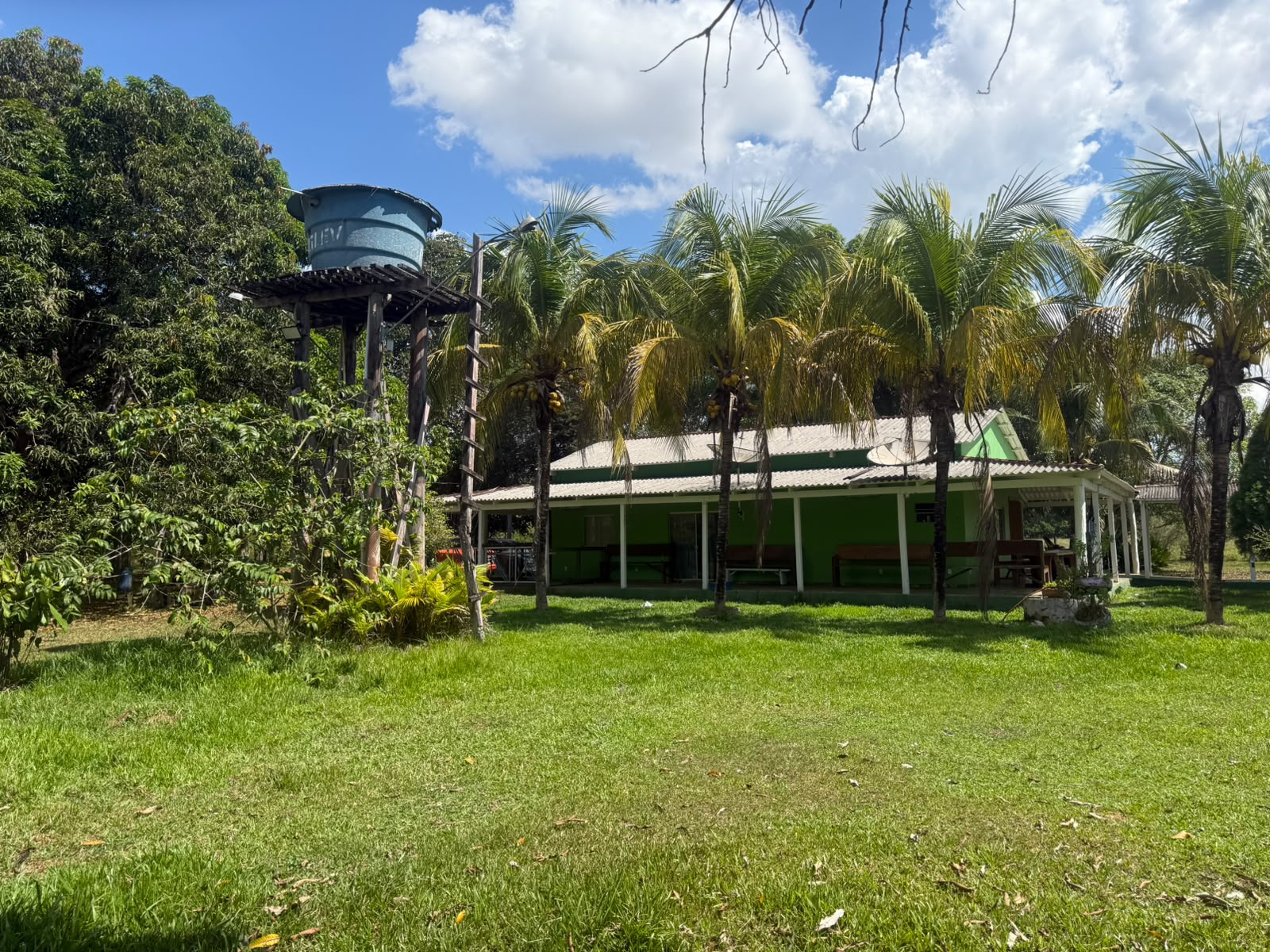 Sede do Rancho Vilela entre coqueiros